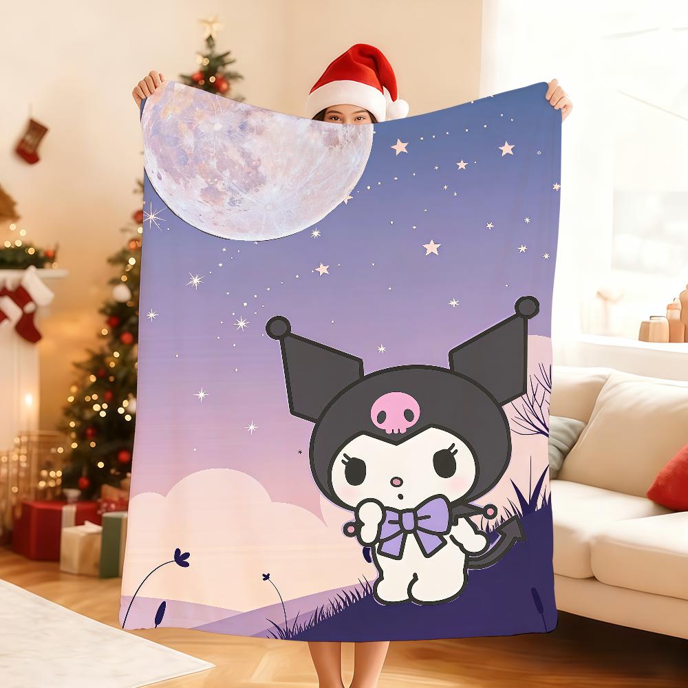 Kawaii K-Kuromi-I Blanket Soft Throw Blanket for Home Bedroom Bed Sofa Picnic Travel Office Rest Cover Blanket Gift