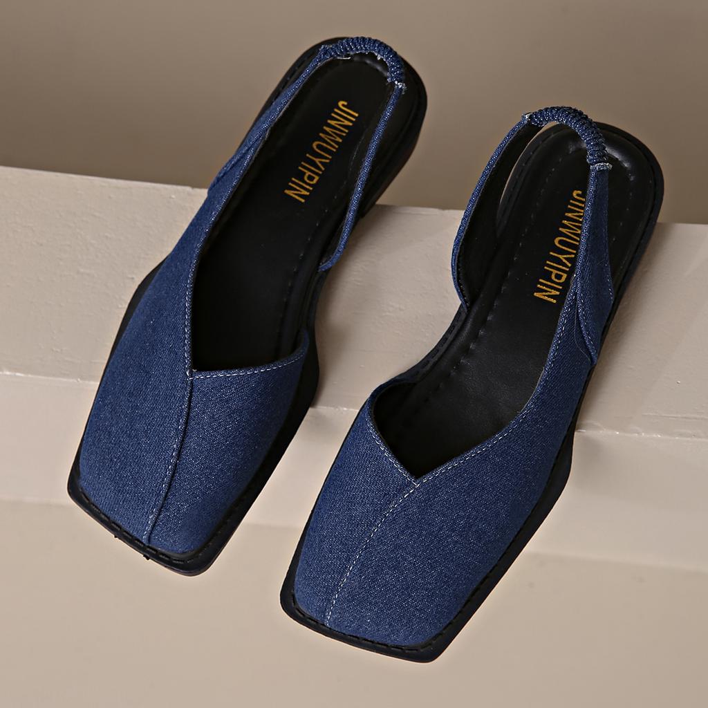 Fashion New 2025 Summer Women's Sandals Elegant Medium Heel Toe Mules Comfortable Office Women's Shoes Buckle Heels Women