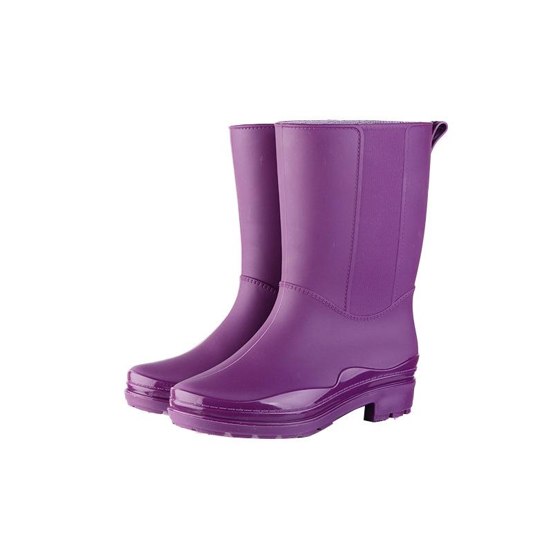 Medium Tube Rain Shoes Women's Korean Version of Fashion Trend Adult Four Seasons Low-top Work Water Shoes Solid Color Rain Boots Manufacturer