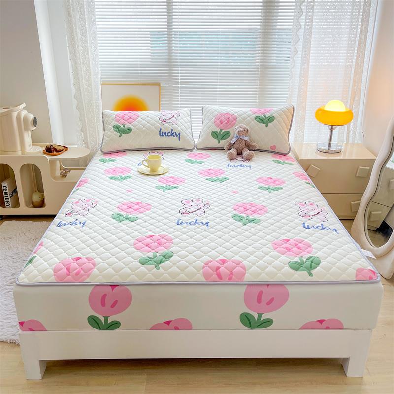 Простыня с цветочным узором, покрывало для кровати размера «queen size», утолщенная простыня, стеганый чехол для матраса, tampa de colchão (Наволочка Нужен заказ)