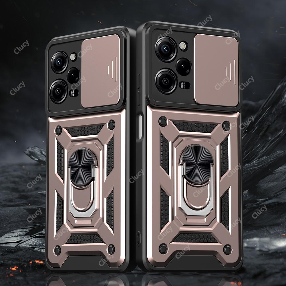 For Xiaomi Mi Poco X5 X4 Pro Camera Shockproof Armor Case For Redmi Note 12 11 Pro 11S Car Magnetic Holder Ring Protect Cover