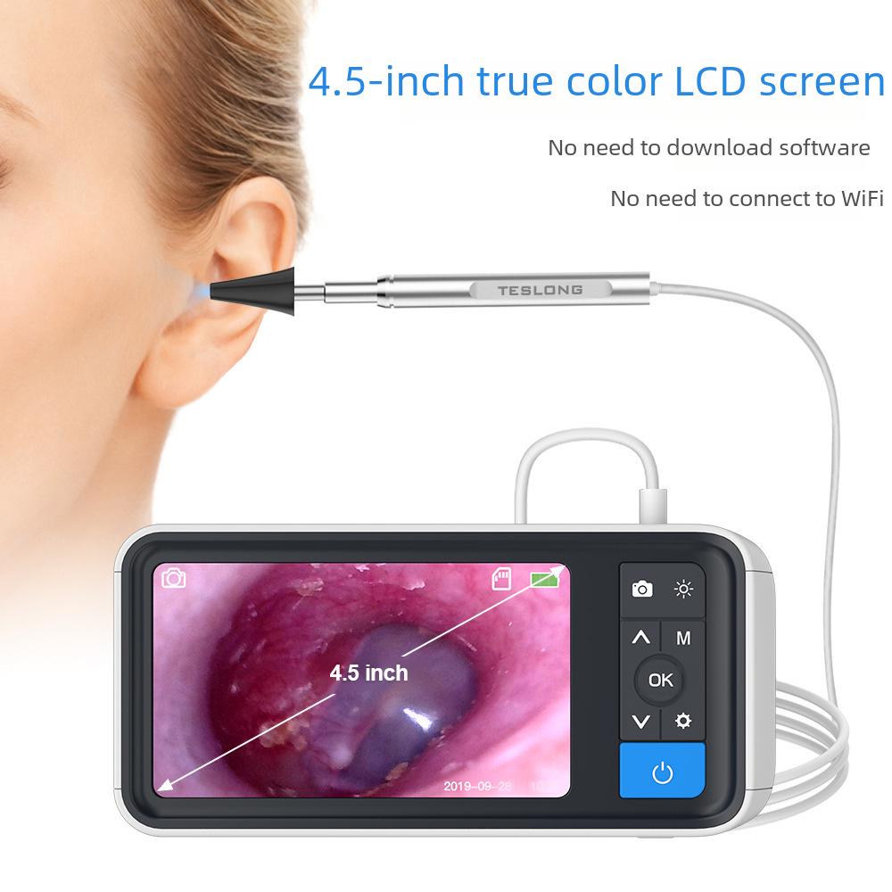 HD 4,5-дюймовый смарт-отоскоп с визуальным ушным датчиком