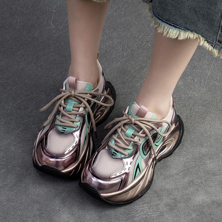 Johnature Модная спортивная обувь на толстой подошве, разноцветные кроссовки на шнуровке, универсальная женская обувь