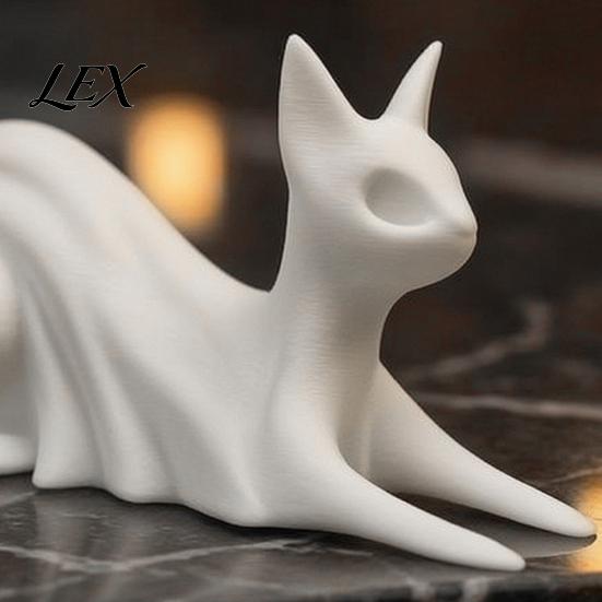 Милая Фигурка Кота-Призрака, 3D-Печать, Друг на Стол, Хэллоуинский Котенок для Уникального Праздничного Подарка, Любителям, Полка в Офисе, Жуткий Котенок, Декор для Дома