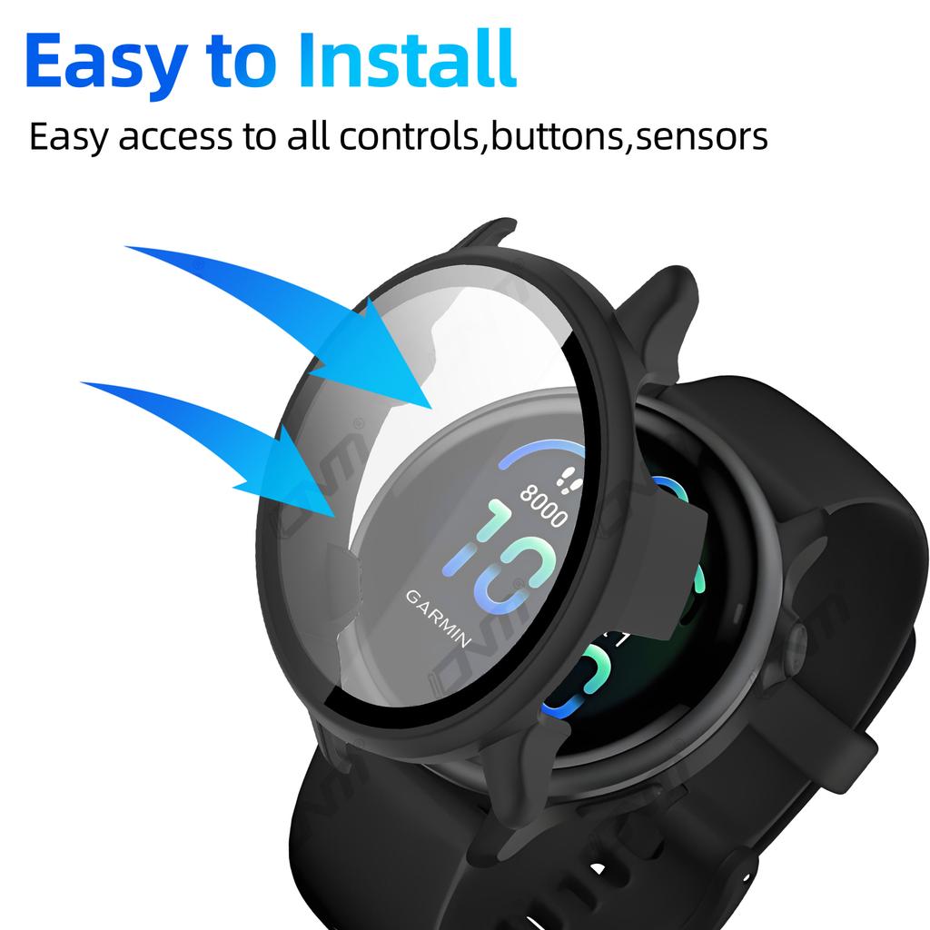 Стекло+Чехол для Garmin VivoActive 6 Защитное стекло для экрана и Жесткий ПК Защитный бампер для Аксессуаров Vivo Active 6