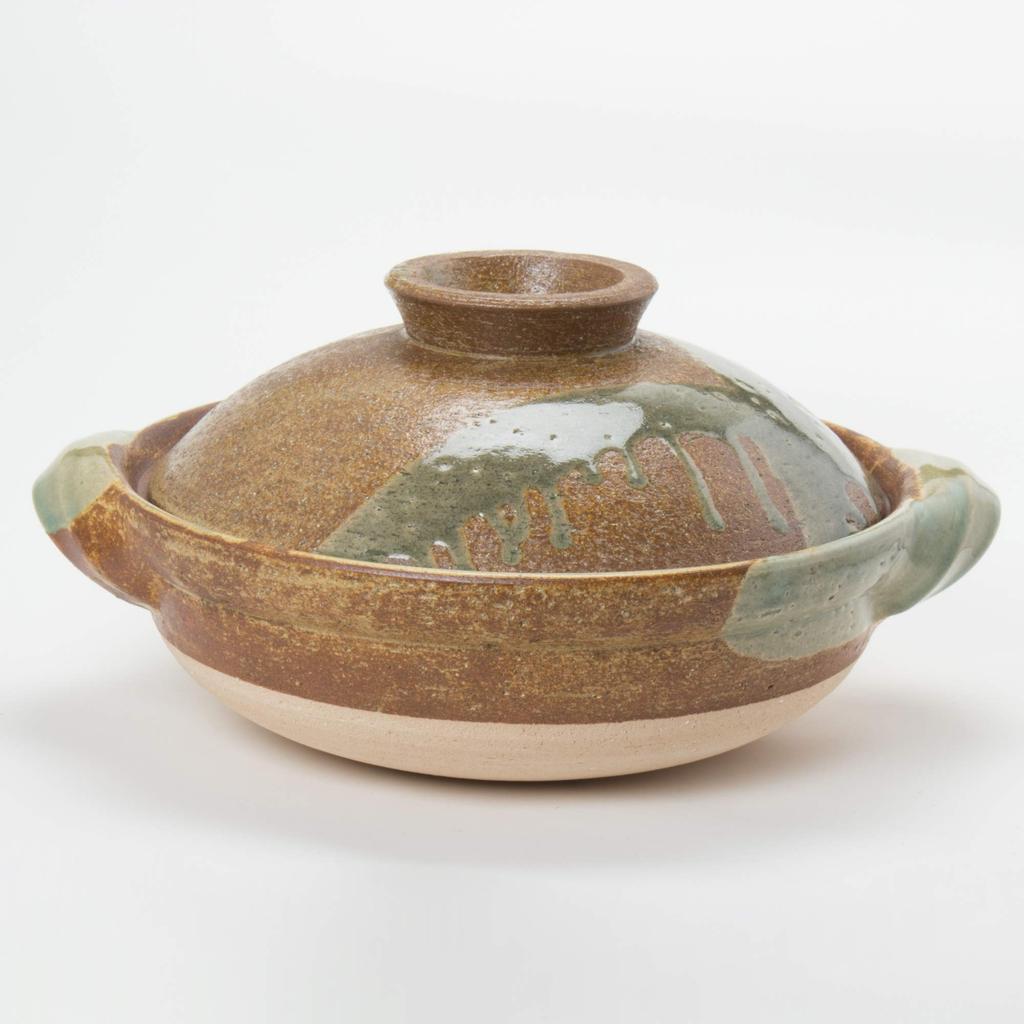 Nagatani-en Iga Earthenware Pot, Large, Serves 3-5, Approx. 31cm, Approx. 2700ml, For Direct Heat, Iga Glaze, ANI-03, Brown