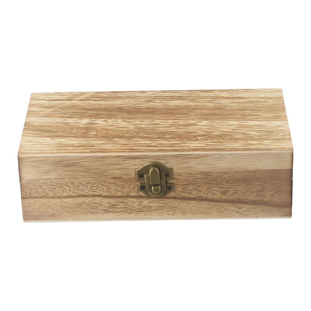 Rectangular Wooden Storage Box Retro Buckle Wooden Box Clamshell Wooden Gift Case Jewelry Ring Desktop Vintage Decoration Crafts