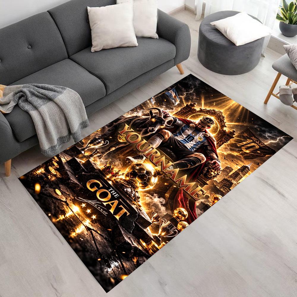 Messi Customizable Name Floor Rug Office Rug Design for Living Rooms Game Room Study room Foyer Antislip Carpet Office home decor