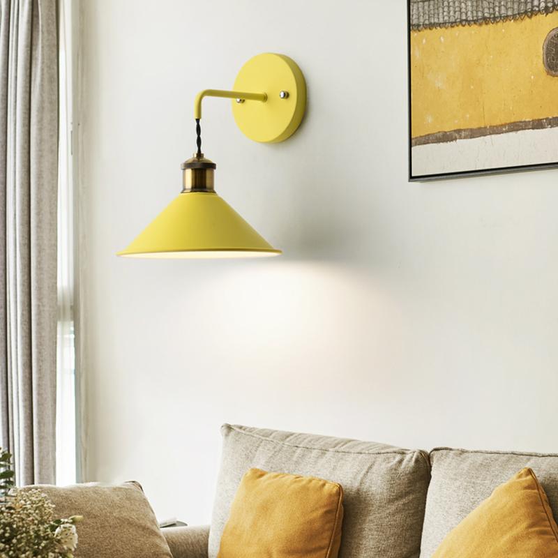 Nordic Retro Minimalist Macaron Wall Lamp Corridor Staircase Wall Lamp Creative Bar Wall Lamp Bedroom BedsideLamp Lighting