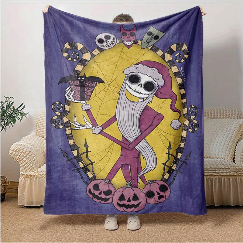 1Pc Spooky Halloween Celebration Blanket Soft And Comfortable Casual Warm Camping Travel Christmas Halloween Gift M292137