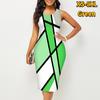Женское платье Sling SummerOblique Stripe Print Dresses Tight Sleeveless Slim Fit Sexy Fashion Top Clothing