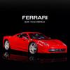 1:24 Farah 458 488 Die-cast Alloy Car Model Ornaments Metal Car Model Sound and Light  Pull Back Children's Toy Gift Collection Display