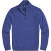 Polo Ss23 Однотонный мужской свитер с вышитым логотипом и полумолнией, длинный рукав, синий 710777743-012
