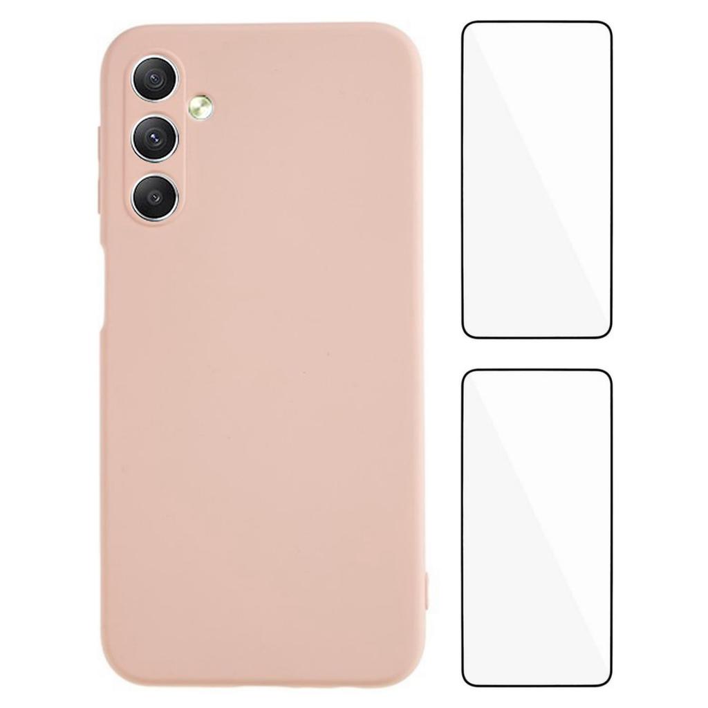 WANLONFENG RB3 Series For Samsung Galaxy A54 5G Case with 2Pcs Screen Film Precise Lens Hole Soft TPU Phone Back Cover