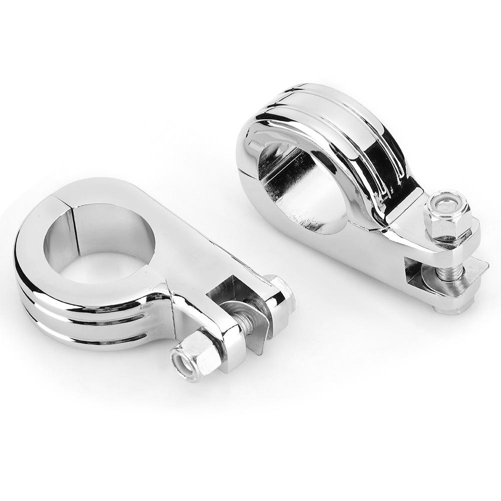 38mm 1.5in   Foot Rest Footpeg Mounting P Clamp Motorcycle Accessory Fit for  (Black )