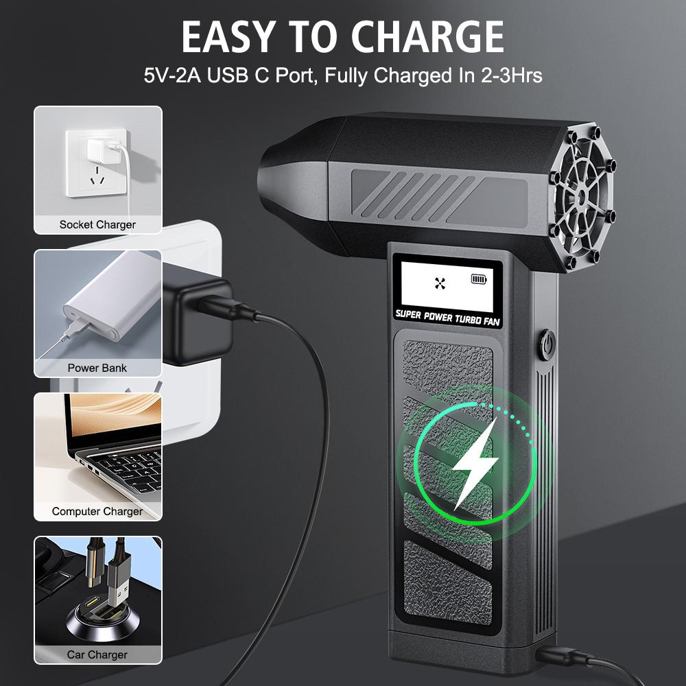 Gears adjustable Portable Car Accessories Cleaning Blower Tool Car Blowing Snow Turbo Blower Jet Fan Electric Air Duster
