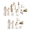 Christmas Nativity Scene Figurine Set Hand Painted Holiday Season Decor Religious Ornament Xmas Statue Tabletop Decoration