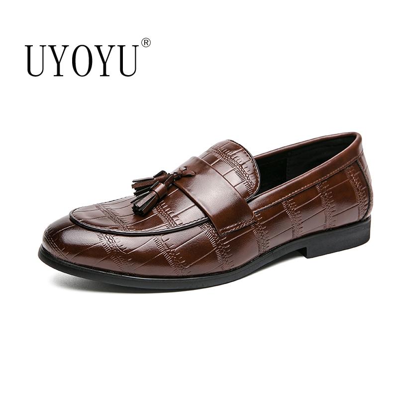 Новая мода мужская повседневная кожаная дизайнерская кисточка деловая роскошная платье формальная тисненая свадебная мужская обувь мокасины обувь для мужчин