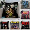 American Hot Heavy Metal Rock Kiss Band Pillow Case Short Plush Sofa Decorative Gift Home Double-sided Printing Cushion