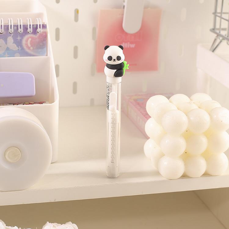 Cute Panda Eraser Cartoon Panda Telescopic Pencil Eraser School Student Stationery Children Funny Erasers