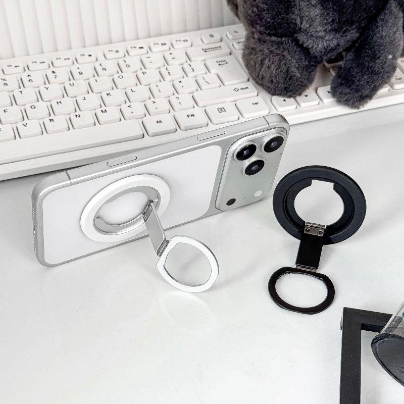 Mobile Phone Magnetic Bracket 360 ° Rotating Folding Portable Live Streaming Ring Buckle, Desktop Universal Magnetic Bracket