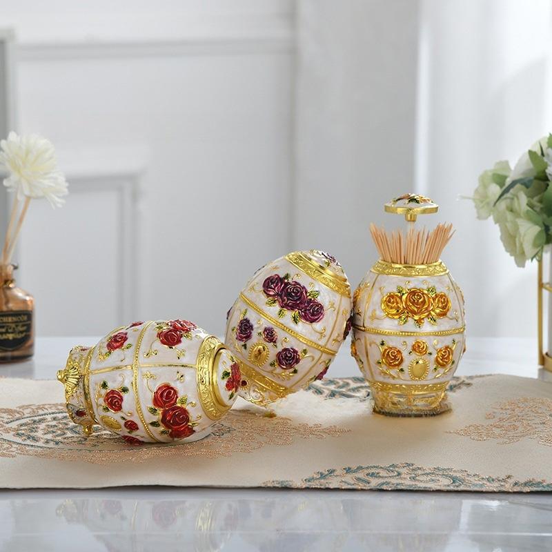 Nordic Retro Toothpick Box European Style Automatic Toothpick Holder Table Desktop Storage Box Home Decoration Ornaments