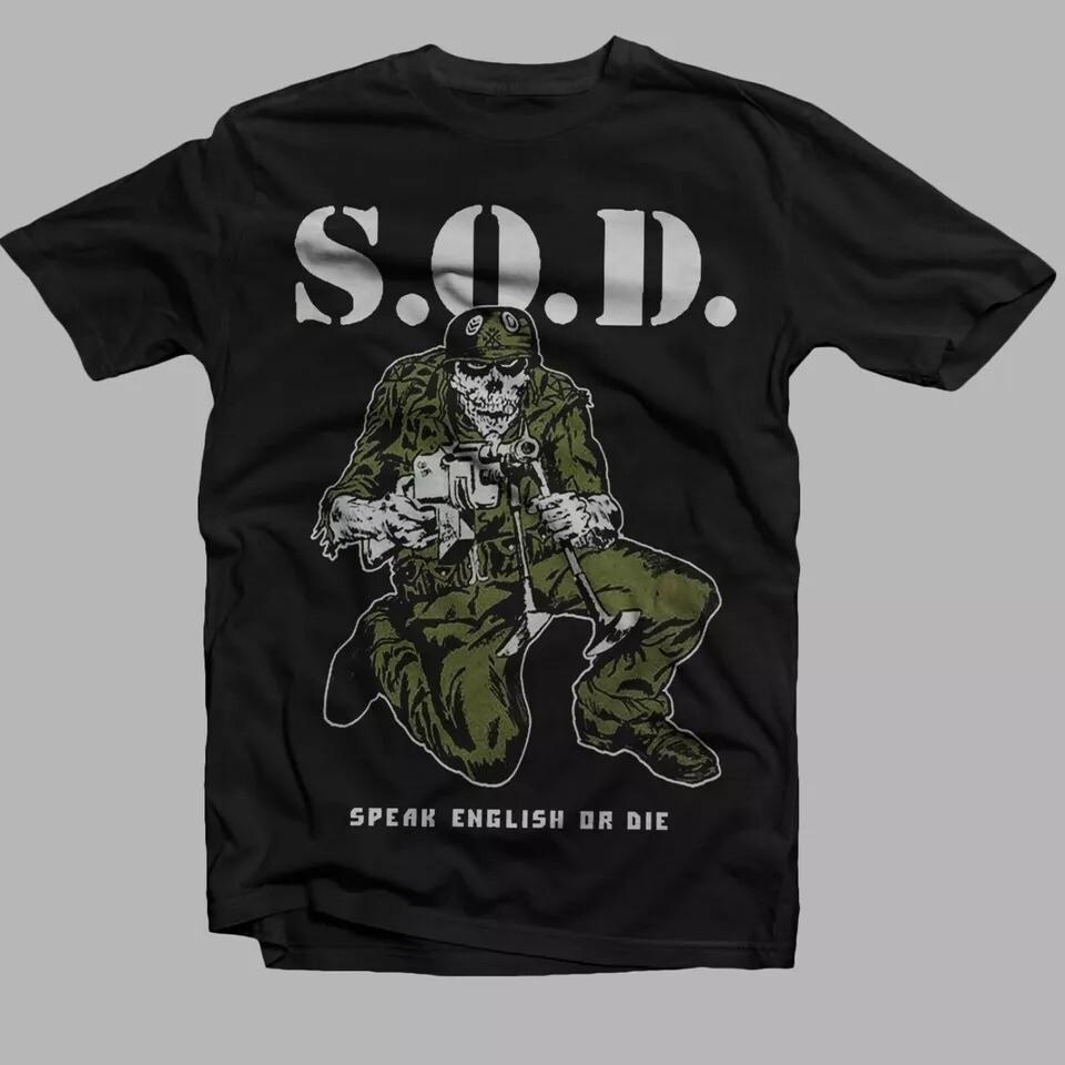 Редкие Штурмовики Смерти S.O.D. Говори по-английски или умри Хлопковая унисекс футболка