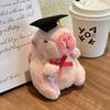 Adorable Plush Capybara Keychain For Graduates With Cute Doctor Outfit In Pink