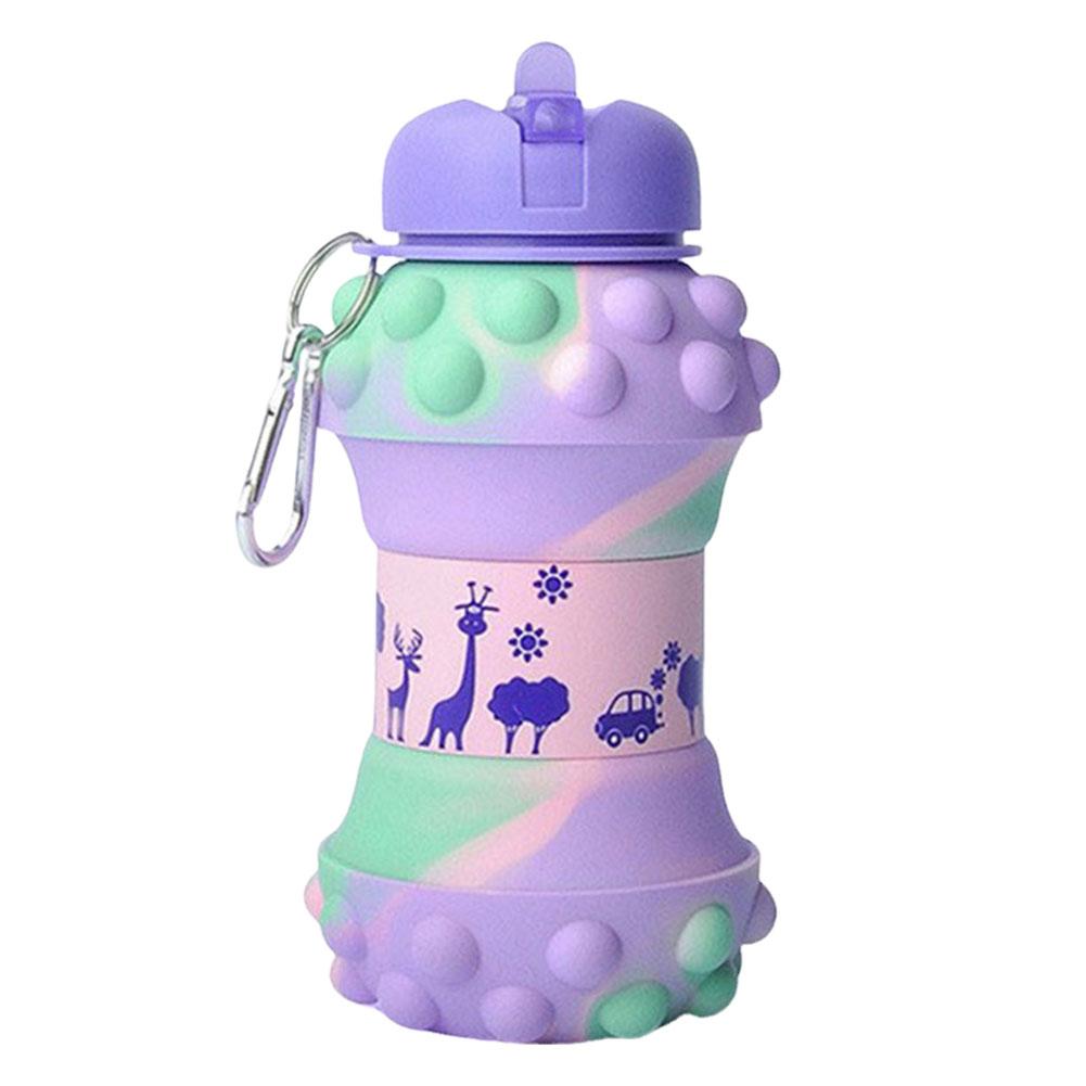 550 мл складная бутылка для воды портативная чашка для воды герметичная спортивная детская кувшин для воды с карабином для баскетбола тенниса