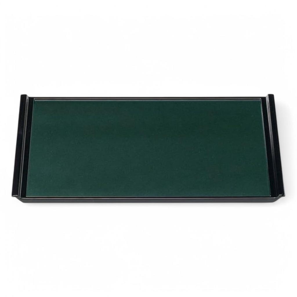 Made in Refined Green Pearl Bishamonten Lacquer x x J-kitchens Placemat, Japan, Tray, 2-Shaku Flight, (37.3cm 25.5cm 1.8cm)