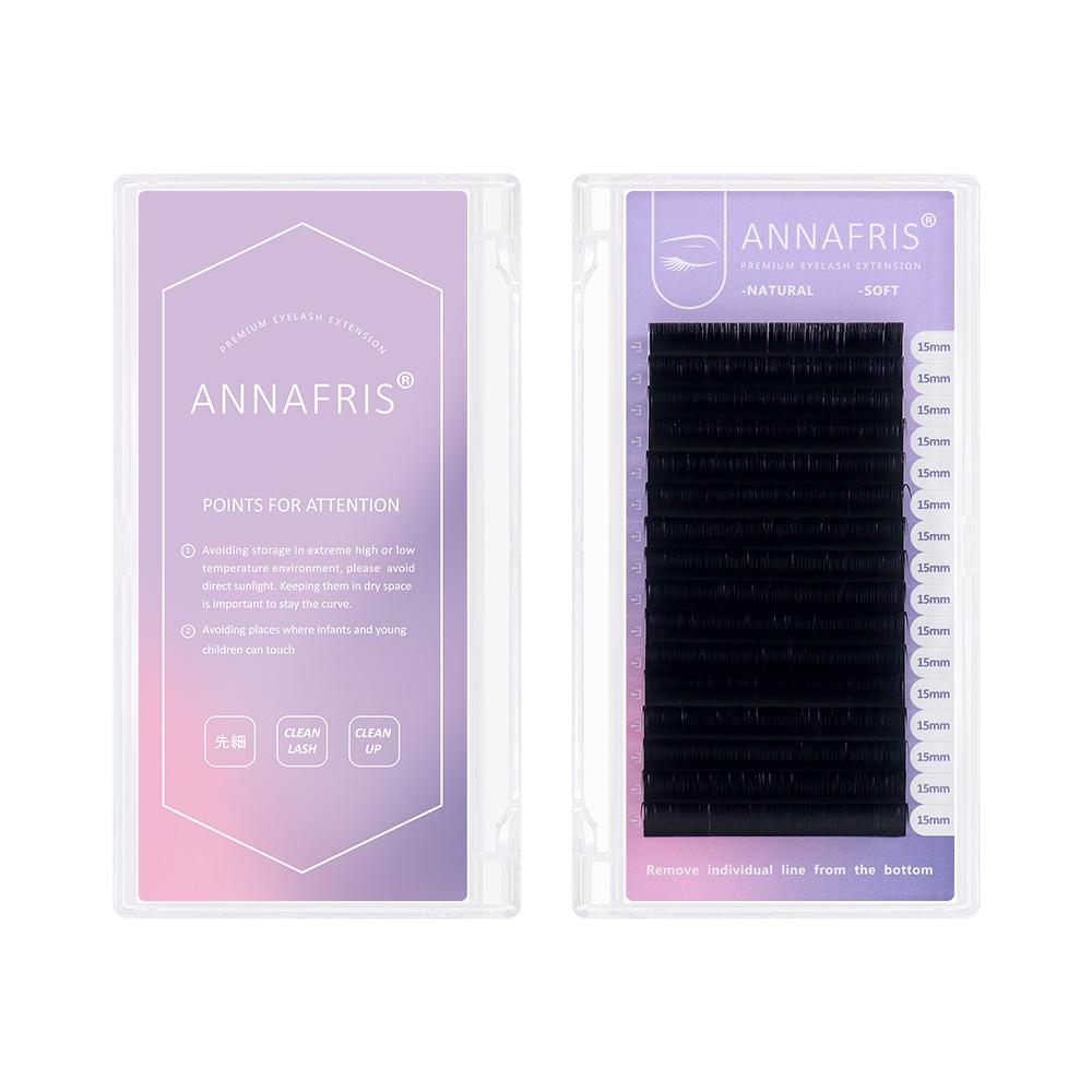 ANNAFRIS Одиночные ресницы 0,10 мм 8 ~ 15 мм Премиум индивидуальные объемные норковые накладные ресницы ручной работы 16 линий Maquillaje Cilios