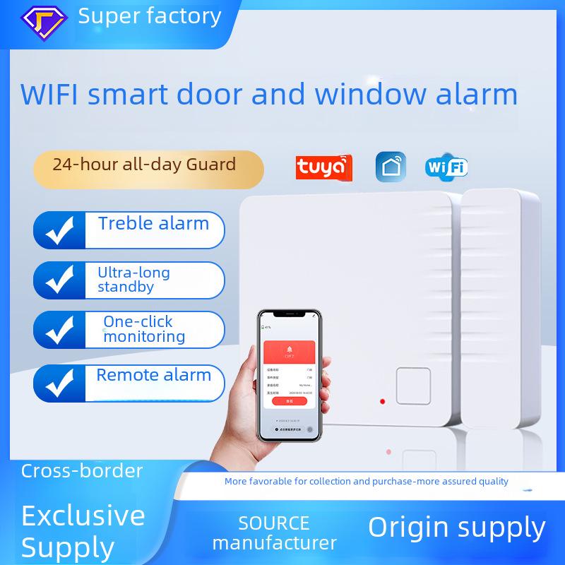 Умная WiFi сигнализация для двери и окна Tuya: Многофункциональная магнитная сигнализация и дверной звонок для домашней безопасности.