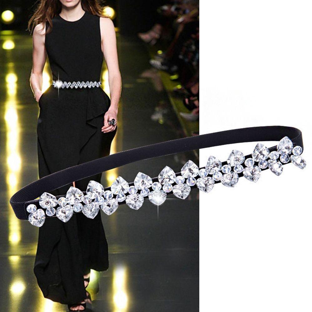Стразы Универсальный Кристальный Эластичный Пояс Эластичные Поясные Кушаки Пояс Корсет Женский Пояс