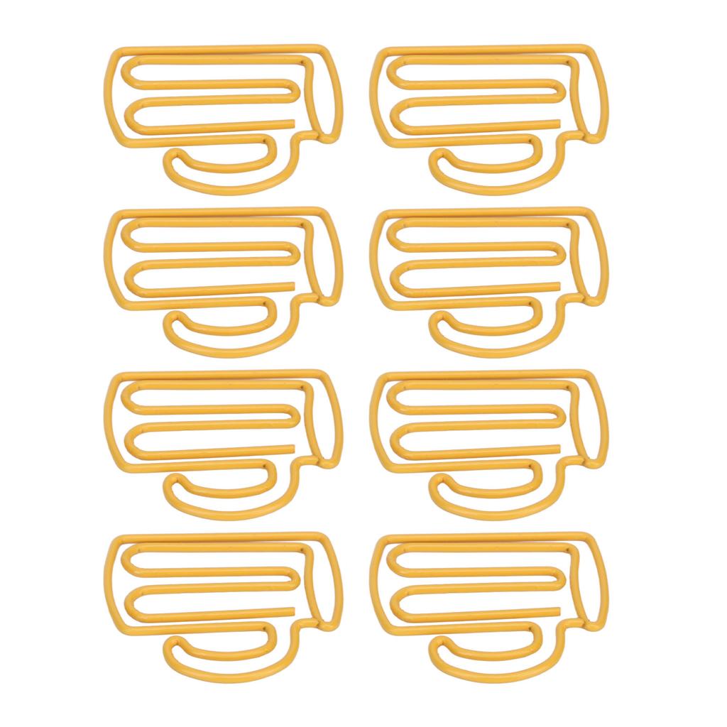 100 шт. милые скрепки для бумаги в форме желтой чашки прочные металлические изысканные цветные детские скрепки для дома и школы