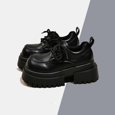 Универсальные туфли-лоферы в британском стиле для колледжа на толстой подошве, ретро, jk, туфли из маленькой кожи на шнуровке с большим носком, женские осенние новые модели