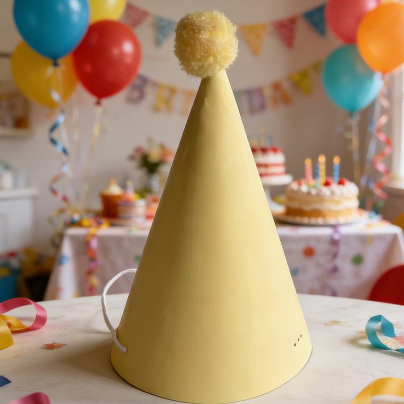 Colorful Kids Party Hats Macaron Cone Style Perfect for Birthday Celebrations