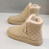 Ботинки для зимы на весну и осень с застежкой-молнией средней высоты и бархатными ботинками, сноуборд-ботинки, тонкая подошва, легкие увеличивающие рост ботинки