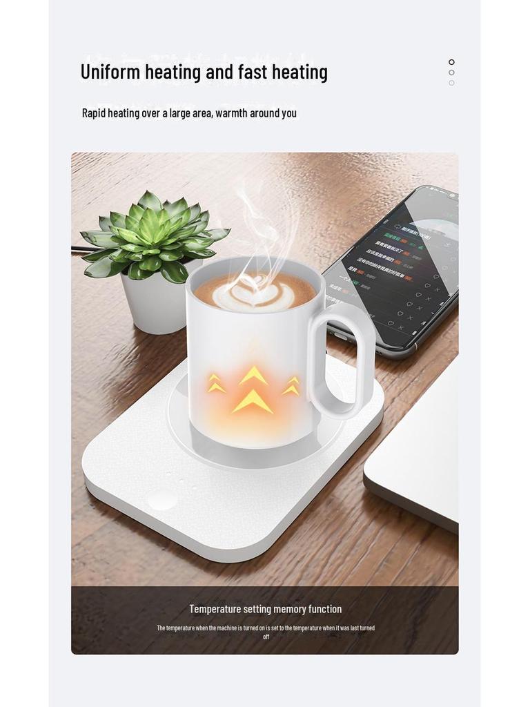 Умный подогреватель кружек с контролем температуры 55° и беспроводное зарядное устройство для телефона