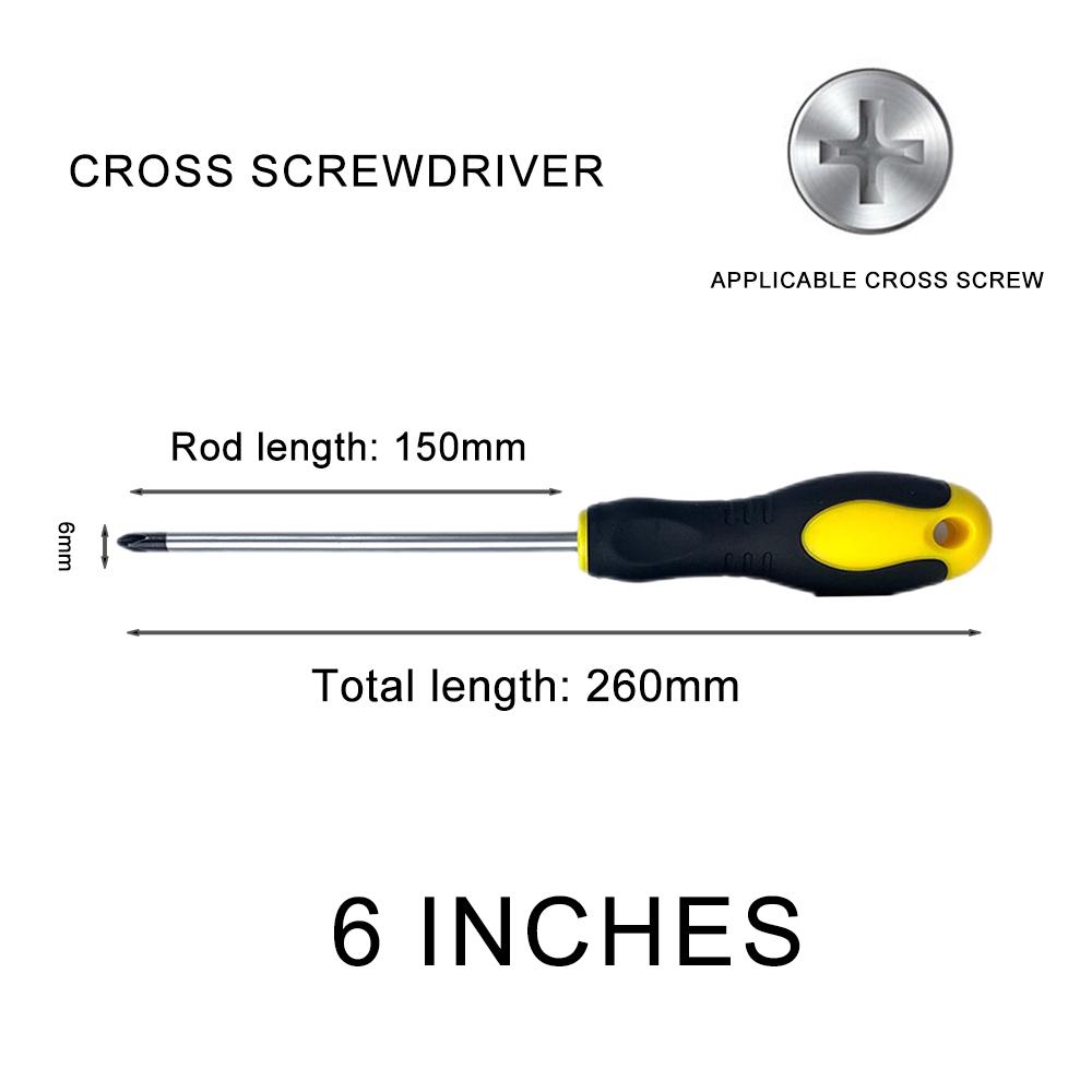 3/4/5/6/8-дюймовая резиновая противоскользящая ручка Word Cross Strong Magnetic 45# стальная отвертка