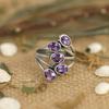 Real Amethyst Ring – Handmade Sterling Silver Jewelry, Twisted Band Statement Ring, Gift for Mom