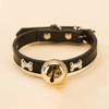 Zinc Zinc Alloy Dog Neck Ring Adjustable Dog Bone Collar Dog Gold Bell Chain Cat Paw Print Bell Collar  Party