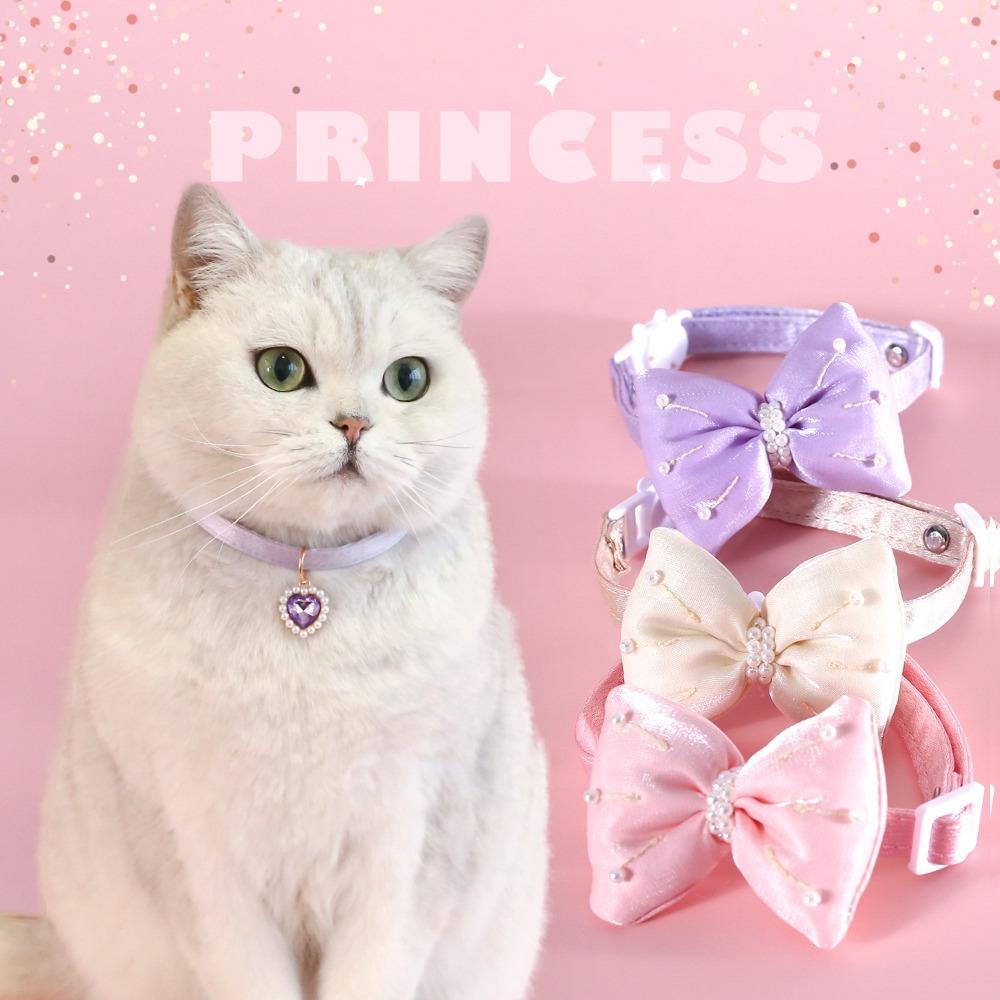 Bowknot Pet Collar Heart Pendant Cats Bow Tie Creative Cat Collars Pets Accessories