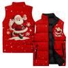 Ladies' Casual And Fashionable Sleeveless Vest Christmas Printed Cotton Jacket