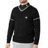 FootJoy Sleeveline Long Sleeve V-Neck Sweater, Black, Men's, Size L, FJ-F24-M11, 32125-L