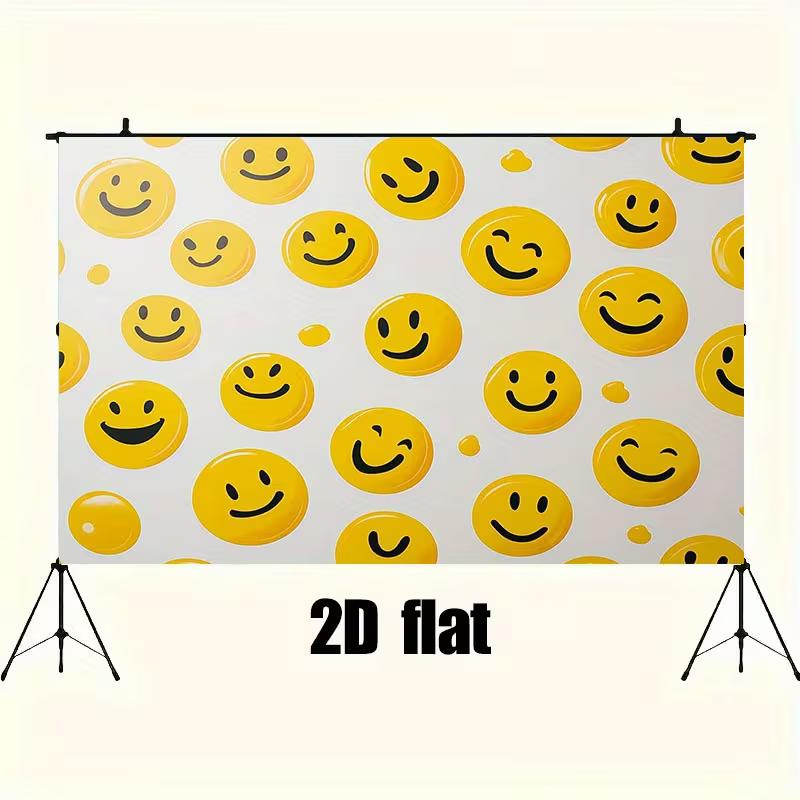 2D Bright Smile Face Pattern Backdrop for Outdoor Video & Photoshoot
