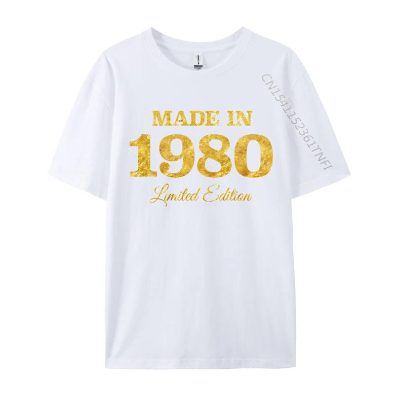 Vintage Made In 1980 Limited Edition 44th Birthday Printed On Normal Tops & Tees NEW YEAR DAY Camisa Cotton Youth T-Shirt