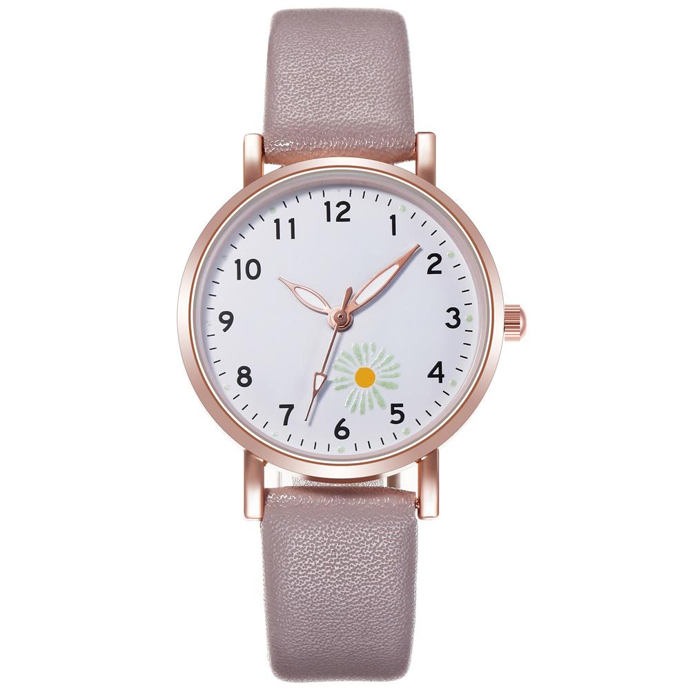 Popular Watch Gift Wristwatch Popular Women Watches Quartz Daisy High Quality Luminous Fashion Korean Girls PU Leather Casual