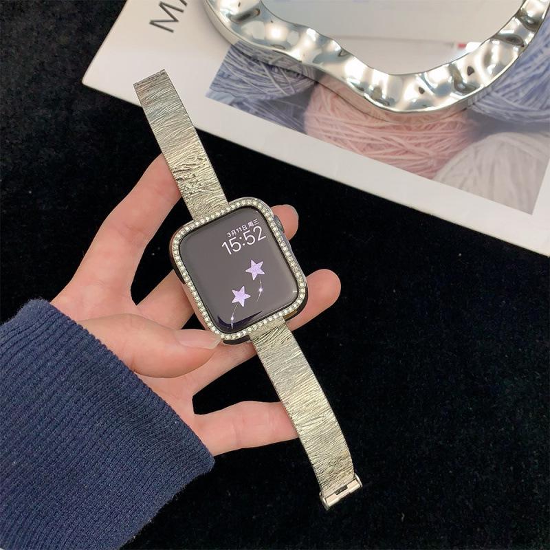 Ремешок для iWatch S10: Женский премиальный металлический ремешок для Apple Watch Series 9, 8, 7, 6, SE, 5