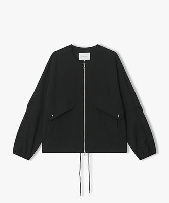Liberclassy [26Ss] Lmm22701 Black Collarless Utility Jumper