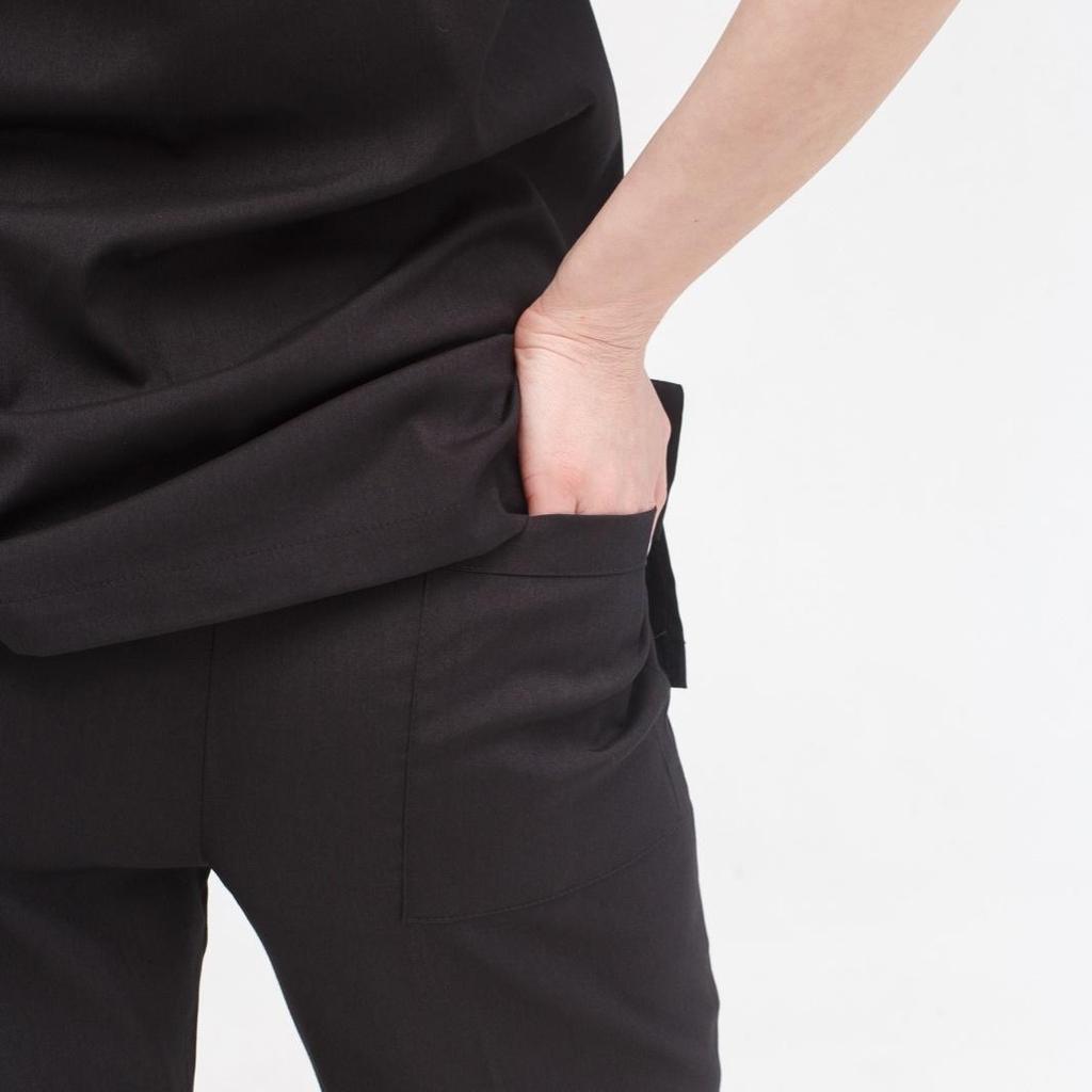 Набор из двух предметов, медицинские скрабы, унисекс, комплект униформы для врачей и медсестер, медицинская форма, хирургический костюм, топы + брюки, с v-образным вырезом, с короткими рукавами, тонкая ткань Tericoton